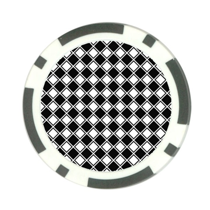 Black White Square Diagonal Pattern Seamless Poker Chip Card Guard (10 pack)