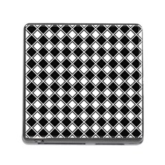 Black White Square Diagonal Pattern Seamless Memory Card Reader (square) by Celenk