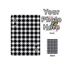 Black White Square Diagonal Pattern Seamless Playing Cards 54 (mini)  by Celenk