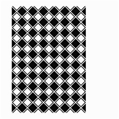 Black White Square Diagonal Pattern Seamless Small Garden Flag (two Sides) by Celenk