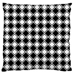 Black White Square Diagonal Pattern Seamless Large Cushion Case (two Sides) by Celenk