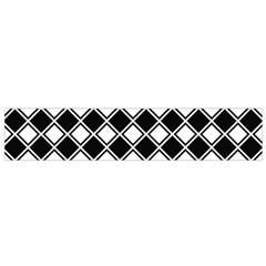 Black White Square Diagonal Pattern Seamless Small Flano Scarf by Celenk