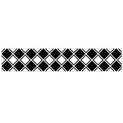 Black White Square Diagonal Pattern Seamless Large Flano Scarf  by Celenk