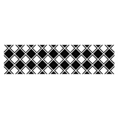 Black White Square Diagonal Pattern Seamless Satin Scarf (oblong) by Celenk