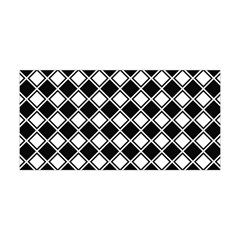 Black White Square Diagonal Pattern Seamless Yoga Headband by Celenk