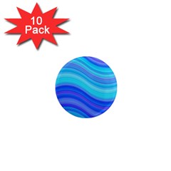 Blue Background Water Design Wave 1  Mini Magnet (10 Pack)  by Celenk