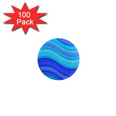 Blue Background Water Design Wave 1  Mini Magnets (100 Pack)  by Celenk