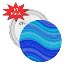 Blue Background Water Design Wave 2 25  Buttons (10 Pack) 