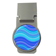 Blue Background Water Design Wave Money Clips (round) 