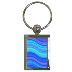 Blue Background Water Design Wave Key Chains (rectangle) 