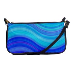 Blue Background Water Design Wave Shoulder Clutch Bags by Celenk