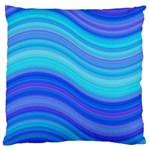 Blue Background Water Design Wave Large Cushion Case (One Side) Front