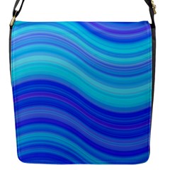 Blue Background Water Design Wave Flap Messenger Bag (s) by Celenk