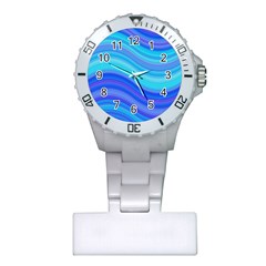 Blue Background Water Design Wave Plastic Nurses Watch