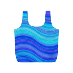 Blue Background Water Design Wave Full Print Recycle Bags (s)  by Celenk