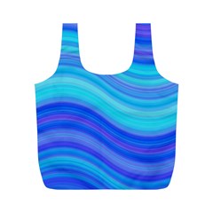 Blue Background Water Design Wave Full Print Recycle Bags (m)  by Celenk