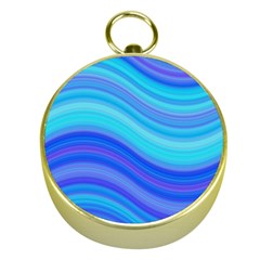 Blue Background Water Design Wave Gold Compasses by Celenk