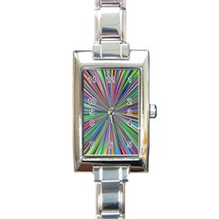 Burst Colors Ray Speed Vortex Rectangle Italian Charm Watch by Celenk