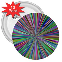 Burst Colors Ray Speed Vortex 3  Buttons (10 Pack)  by Celenk