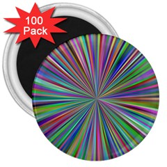 Burst Colors Ray Speed Vortex 3  Magnets (100 Pack) by Celenk