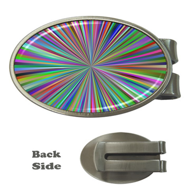 Burst Colors Ray Speed Vortex Money Clips (Oval) 