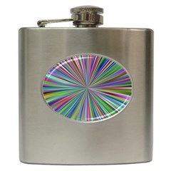 Burst Colors Ray Speed Vortex Hip Flask (6 Oz) by Celenk