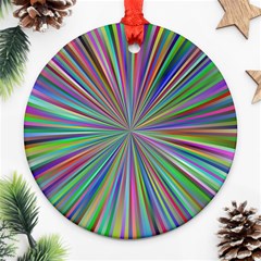 Burst Colors Ray Speed Vortex Round Ornament (two Sides) by Celenk