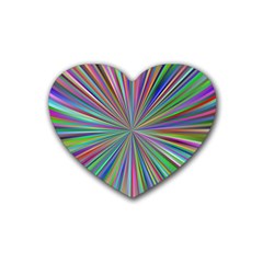 Burst Colors Ray Speed Vortex Heart Coaster (4 Pack)  by Celenk