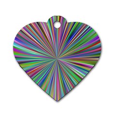 Burst Colors Ray Speed Vortex Dog Tag Heart (one Side)