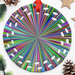 Burst Colors Ray Speed Vortex Ornament (round Filigree) by Celenk