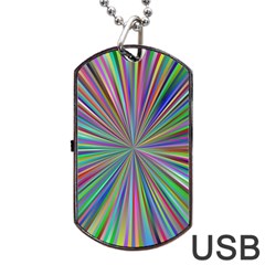 Burst Colors Ray Speed Vortex Dog Tag Usb Flash (two Sides) by Celenk