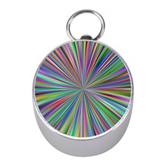 Burst Colors Ray Speed Vortex Mini Silver Compasses by Celenk