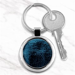 Blue Black Shiny Fabric Pattern Key Chains (round)  by Celenk