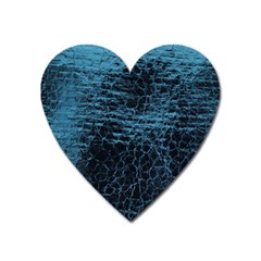 Blue Black Shiny Fabric Pattern Heart Magnet