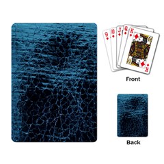 Blue Black Shiny Fabric Pattern Playing Card