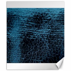 Blue Black Shiny Fabric Pattern Canvas 8  X 10  by Celenk