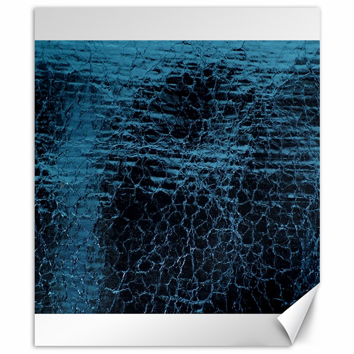 Blue Black Shiny Fabric Pattern Canvas 8  x 10 