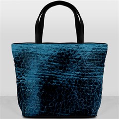 Blue Black Shiny Fabric Pattern Bucket Bags by Celenk