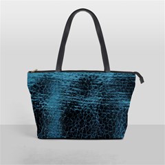 Blue Black Shiny Fabric Pattern Shoulder Handbags by Celenk