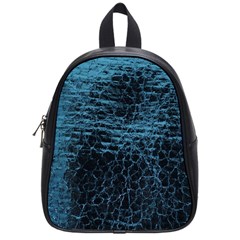 Blue Black Shiny Fabric Pattern School Bag (small) by Celenk