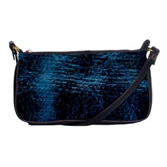 Blue Black Shiny Fabric Pattern Shoulder Clutch Bags