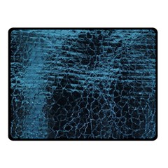 Blue Black Shiny Fabric Pattern Fleece Blanket (small)