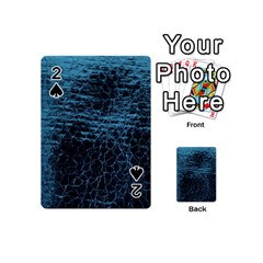 Blue Black Shiny Fabric Pattern Playing Cards 54 (mini)  by Celenk