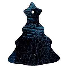 Blue Black Shiny Fabric Pattern Ornament (christmas Tree)  by Celenk