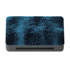 Blue Black Shiny Fabric Pattern Memory Card Reader With Cf by Celenk