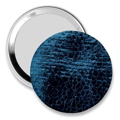 Blue Black Shiny Fabric Pattern 3  Handbag Mirrors