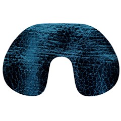 Blue Black Shiny Fabric Pattern Travel Neck Pillows