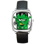 Buy Me A Coffee Halloween Square Metal Watch Front