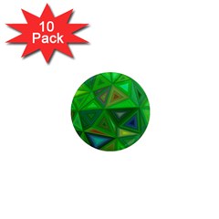 Green Triangle Background Polygon 1  Mini Magnet (10 Pack)  by Celenk