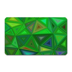 Green Triangle Background Polygon Magnet (rectangular)